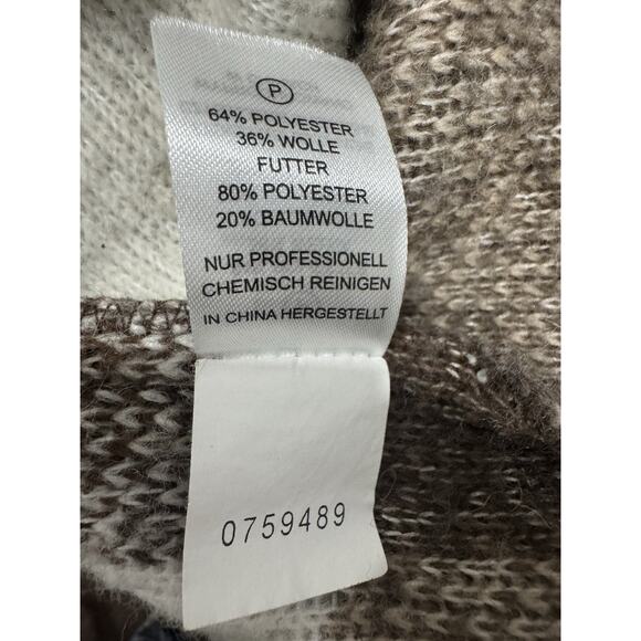 Brown Cream Plaid Wool Blend Shacket Button Down Jacket Coat - Picture 5 of 6